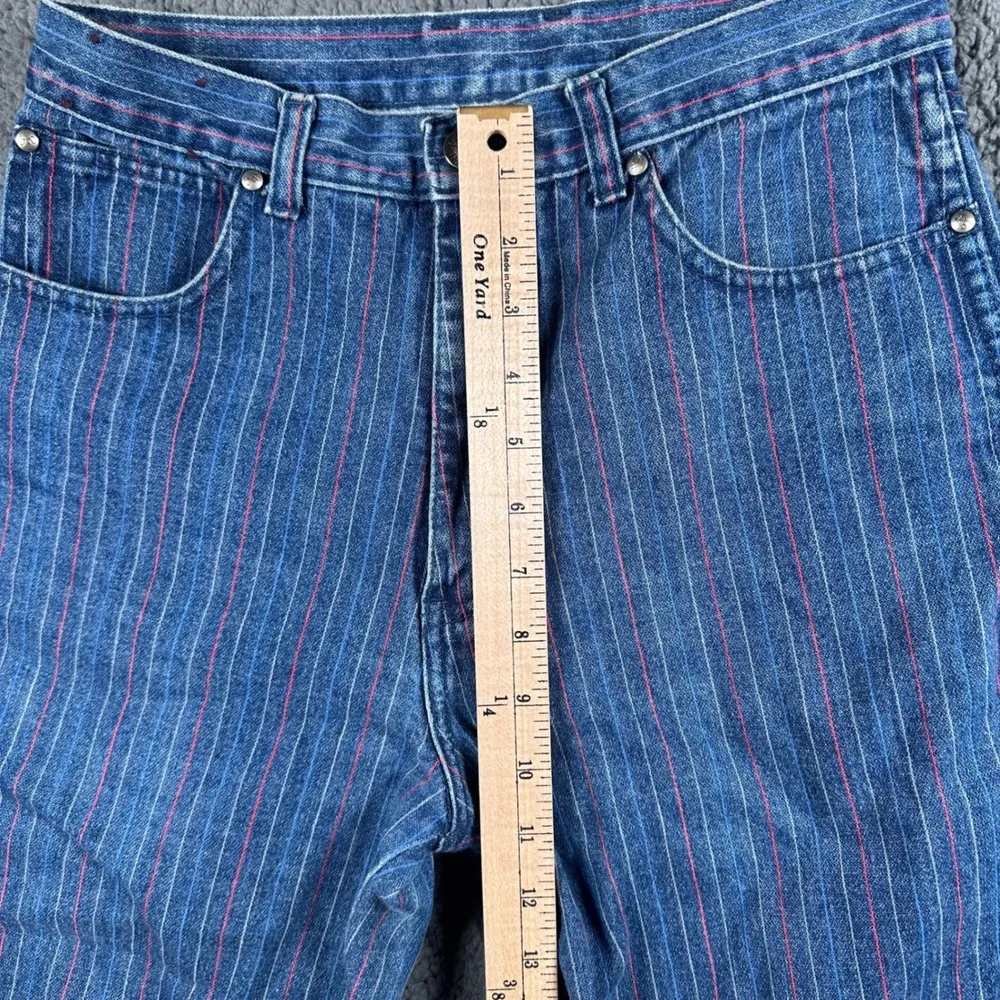 VTG 80s Sergio Valente Pinstripe Jeans Boys Prep 29 (26x28) High Waist Railroad‎